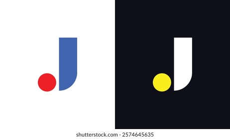 Letter J Unique Style Logo Multicolor Minimal Typography Logo