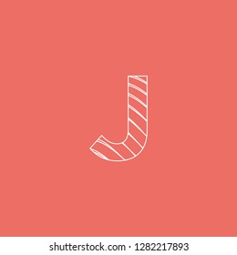 letter J uppercase logo with curved lines inside