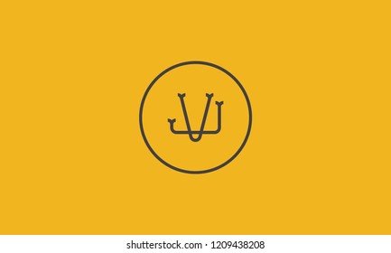 LETTER J AND V LOGO WITH CIRCLE FRAME FOR LOGO DESIGN OR ILLUSTRATION USE