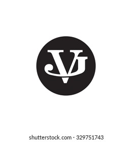 letter J and V monogram circle logo