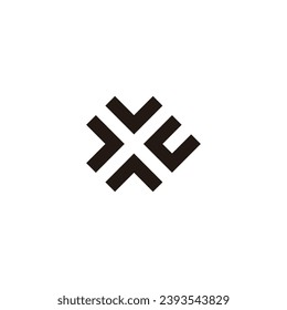 Letter J, v, U and A square geometric symbol simple logo vector