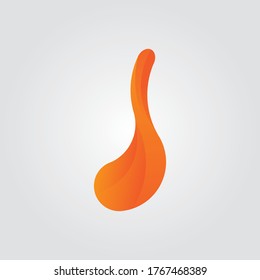 Letter J vector. abstract gradient orange vector