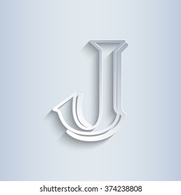 Letter J, vector alphabet