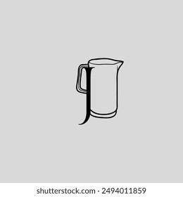 letter J vector design with Sign on grey background | English Alphabets for kids