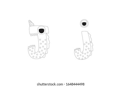 Letter J Vector Icon Outline Illustration