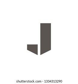 Letter J vector line logo design. Creative minimalism logotype icon symbol.