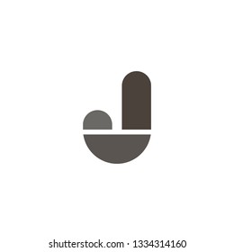 Letter J vector line logo design. Creative minimalism logotype icon symbol.
