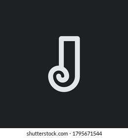 Letter J vector line logo design vector
