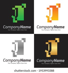 Plantilla de logotipo vectorial de la letra J, logotipo de la letra colorida J, logotipo de la empresa financiera, icono de la plantilla de diseño de los asesores del Instituto Financiero