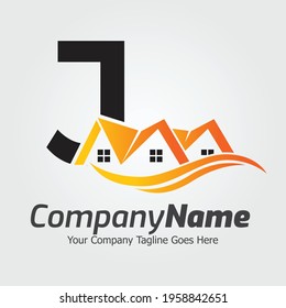 Letter J vector logo template, Colorful Letter J logo, Real Estate, Building and Construction Logo Design Template Vector Icon