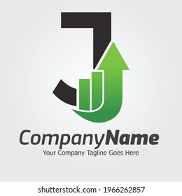 Letter J-Vektor-Logo-Vorlage, Farbiges Letter J-Logo, Logo von Finanzunternehmen, Berater von Finanzinstituten Logo-Design-Vorlage Vektorsymbol