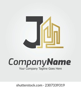 Letter J vector logo template, Colorful Letter J logo, Real Estate, Building and Construction Logo Design Template Vector Icon