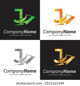 Letter J vector logo template, Colorful Letter J logo, Financial Company Logo, Financial Institute Advisors Logo Design Template Vector Icon