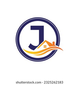 Letter J vector logo template, Colorful Letter J logo, Real Estate, Building and Construction Logo Design Template Vector Icon