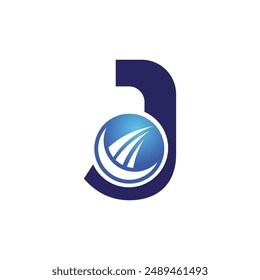 Plantilla del logotipo del Vector de la letra J, logotipo colorido de la letra J, logotipo de la compañía financiera, icono del Vector de la Plantilla del diseño del logotipo de los asesores del instituto financiero

