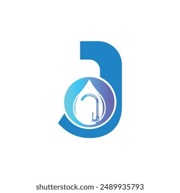 Letter J vector logo template, Colorful Letter J logo, Modern Plumbing Services Logo Design