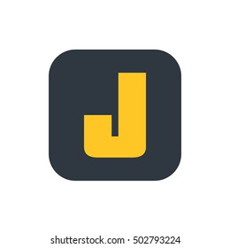 Letter J vector, logo. Useful as branding symbol, corporate identity, alphabet element, square app icon, clip art and illustration.