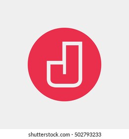 Letter J vector, logo. Useful as branding symbol, corporate identity, alphabet element, circle app icon, clip art and illustration.