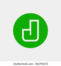 Letter J vector, logo. Useful as branding symbol, corporate identity, alphabet element, circle app icon, clip art and illustration.
