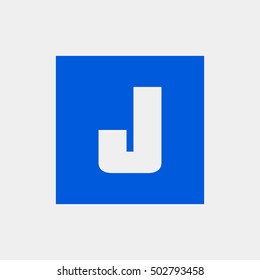 Letter J vector, logo. Useful as branding symbol, corporate identity, alphabet element, square app icon, clip art and illustration.