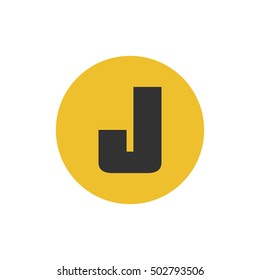 Letter J vector, logo. Useful as branding symbol, corporate identity, alphabet element, circle app icon, clip art and illustration.