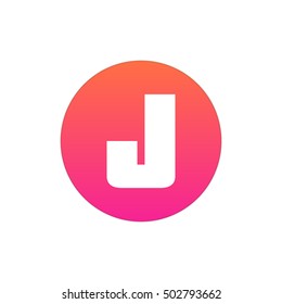 Letter J vector, logo. Useful as branding symbol, corporate identity, alphabet element, circle app icon, clip art and illustration.