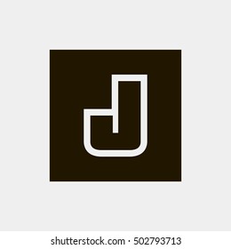 Letter J vector, logo. Useful as branding symbol, corporate identity, alphabet element, square app icon, clip art and illustration.