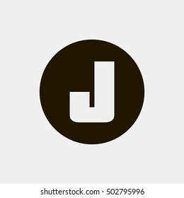 Letter J vector, logo. Useful as branding symbol, corporate identity, alphabet element, circle app icon, clip art and illustration.