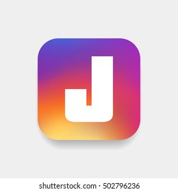 Letter J vector, logo. Useful as branding symbol, corporate identity, alphabet element, square app icon, clip art and illustration.