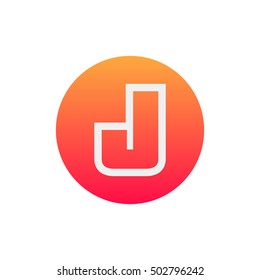 Letter J vector, logo. Useful as branding symbol, corporate identity, alphabet element, circle app icon, clip art and illustration.