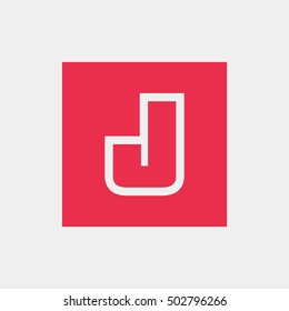 Letter J vector, logo. Useful as branding symbol, corporate identity, alphabet element, square app icon, clip art and illustration.