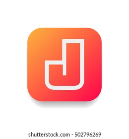 Letter J vector, logo. Useful as branding symbol, corporate identity, alphabet element, square app icon, clip art and illustration.