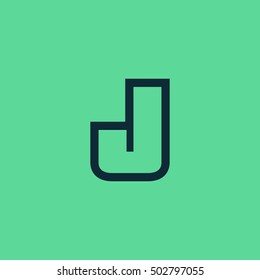 Letter J vector, logo. Useful as branding symbol, corporate identity, alphabet element, app icon, clip art and illustration.