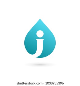 Letter J water drop logo icon design template elements