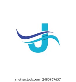 Letter J Wave Flow Simplicity Business Icon Design Logo