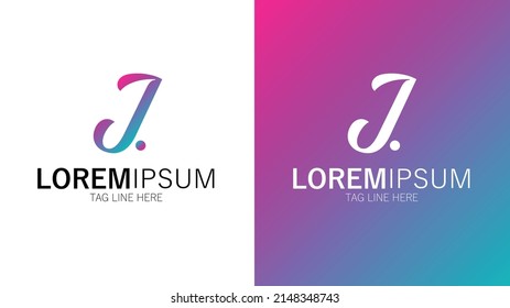 Letter J Web Logo Design Concept for Company Business Corporates Gradient color theme Vector EPS files