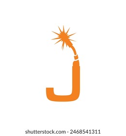 Letter J Welding logo icon vector template.eps