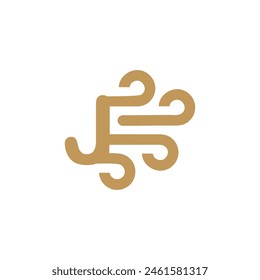 Letter J Wind logo icon vector template.eps