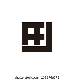 Letter J window, square geometric symbol simple logo vector