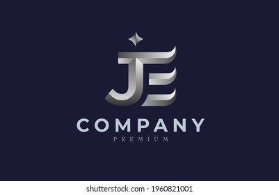 Letter J Wings Logo, 3d silver wing letter J or JE , Usable for Brand and company Logos, Vector Logo Design Template, vector illustration