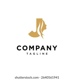 Letter J Woman Logo Icon Vector