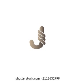 Letter J wrapped in rope icon logo design illustration vector