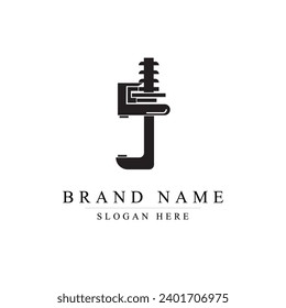 logotipo ajustable de la llave inglesa de la letra J	
