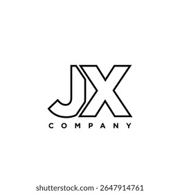 Letter J and X, JX logo design template. Minimal monogram initial based logotype.