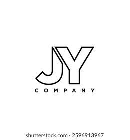 Letter J and Y, JY logo design template. Minimal monogram initial based logotype.