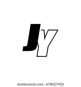 letter J and Y logo overlapping black negative