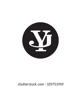 letter J and Y monogram circle logo
