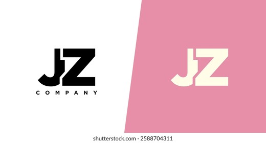 Letter J and Z, JZ logo design template. Minimal monogram initial based logotype.