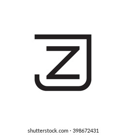 letter J and Z monogram square shape logo black