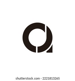 Letter Ja aJ J a circle, outline geometric symbol simple logo vector